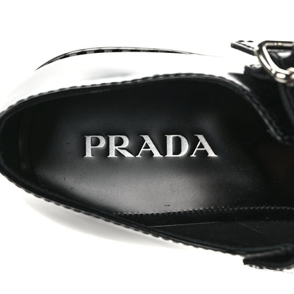 Prada Spazzolato Mens Mary Jane T Strap 40mm Loafers 9 Black 7 of 9