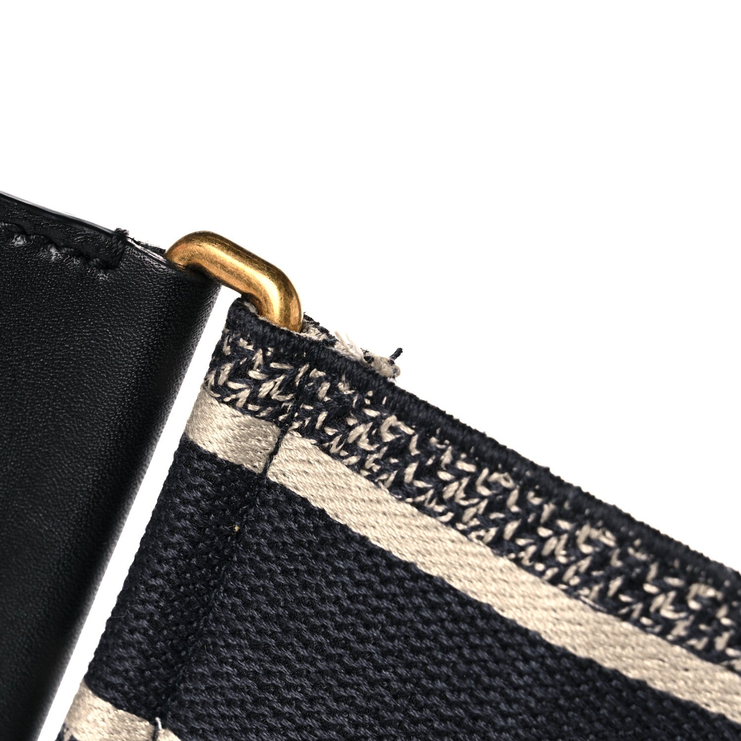 Christian Dior Canvas Embroidered Shoulder Strap Black 6 of 10
