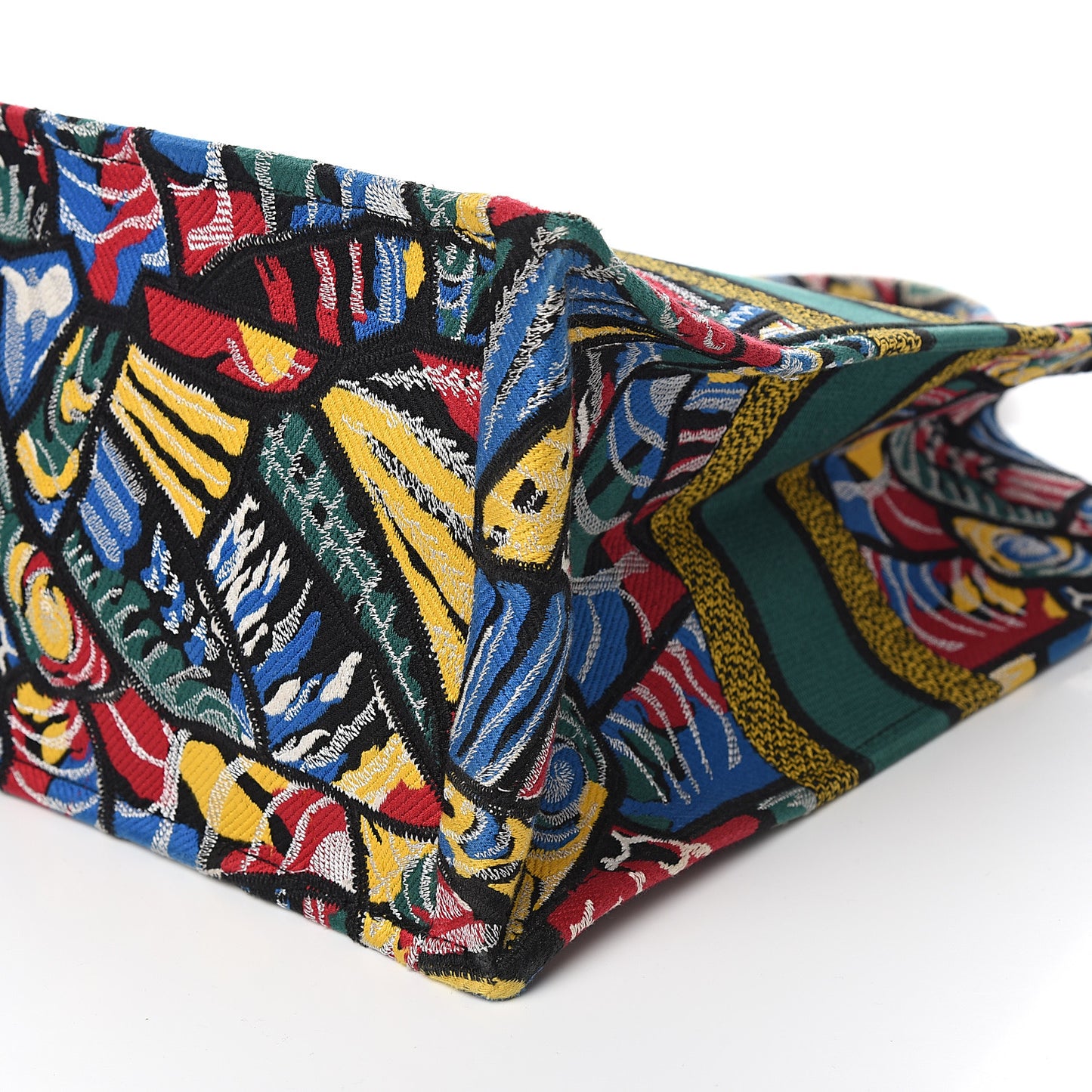 Canvas Embroidered Butterfly Book Tote Black Multicolor