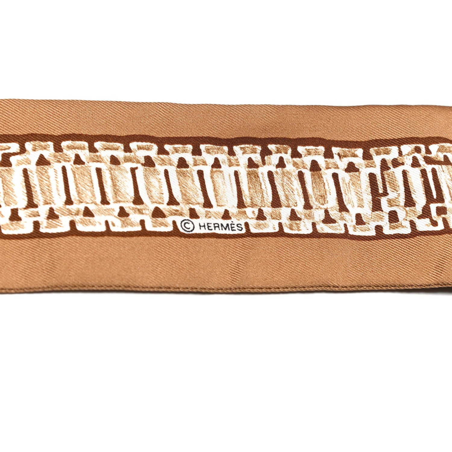 Hermes Silk Le Tresor De Medor Twilly Beige Gris Cacao 5 of 5