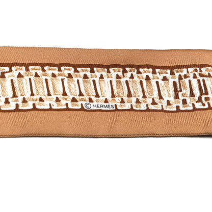Hermes Silk Le Tresor De Medor Twilly Beige Gris Cacao 5 of 5