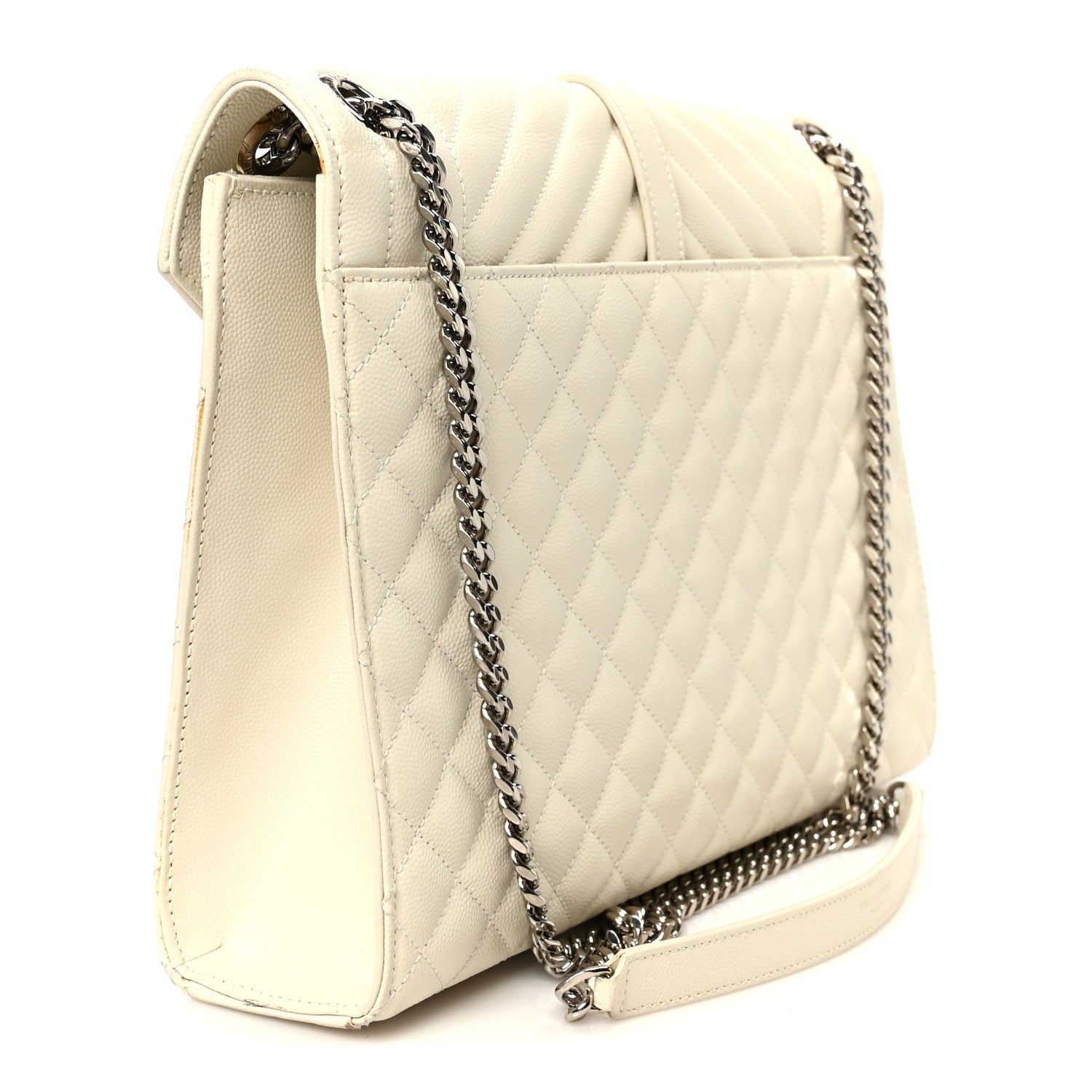 Saint Laurent Grain De Poudre Textured Mixed Matelasse Large Triquilt Monogram Satchel Porcellana 3 of 15