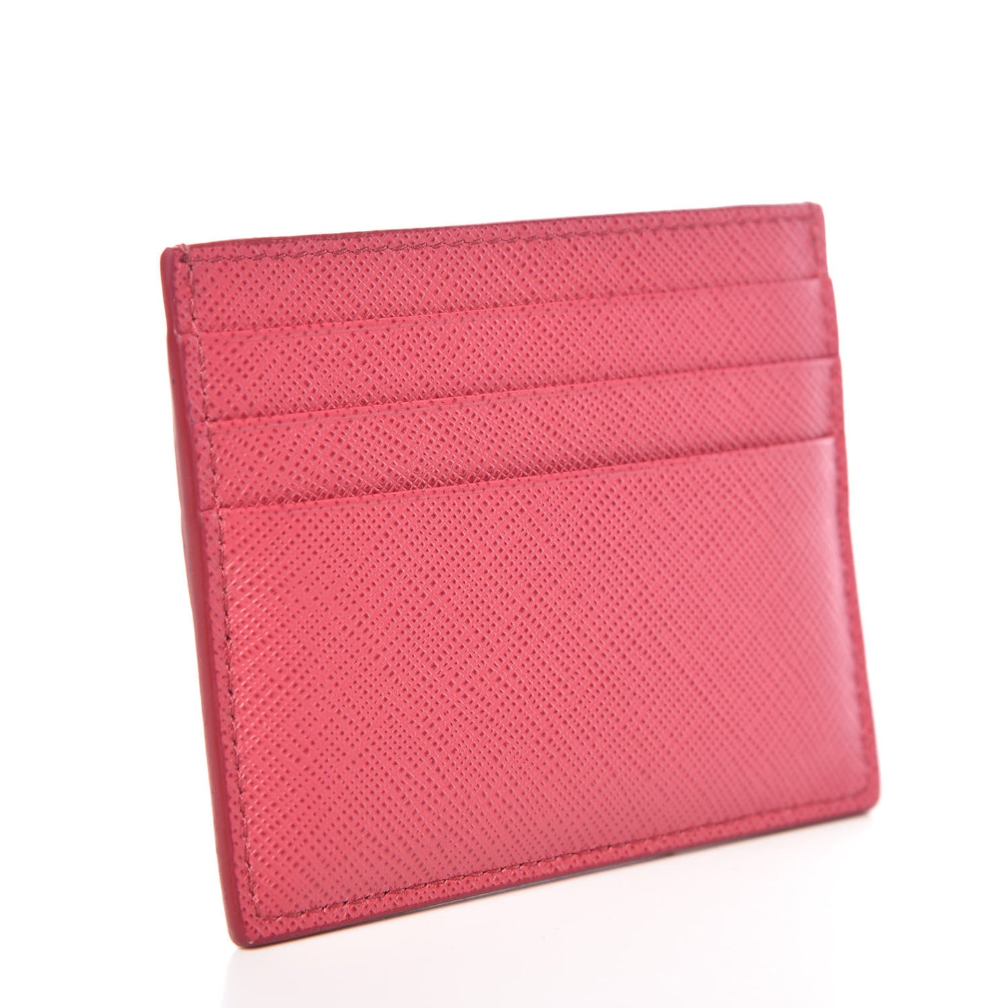 Saffiano Metal Business Card Holder Pink