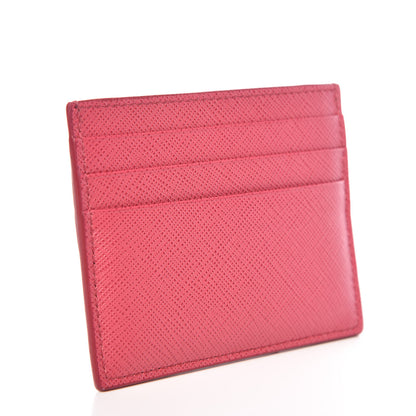 Prada Saffiano Metal Business Card Holder Pink 3 of 7