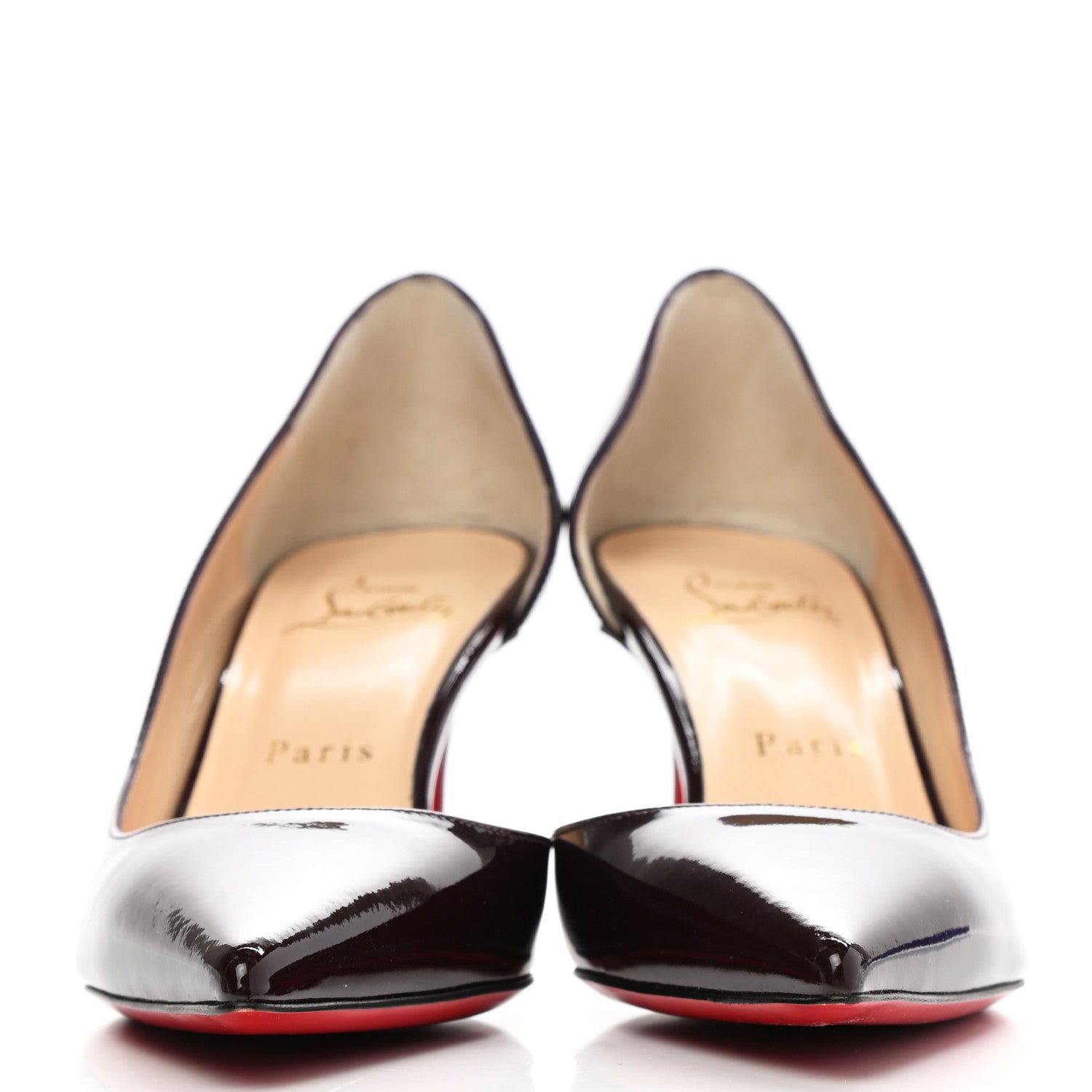 Christian Louboutin Patent Iriza 70 Pumps 37.5 Lie De Vin 2 of 14