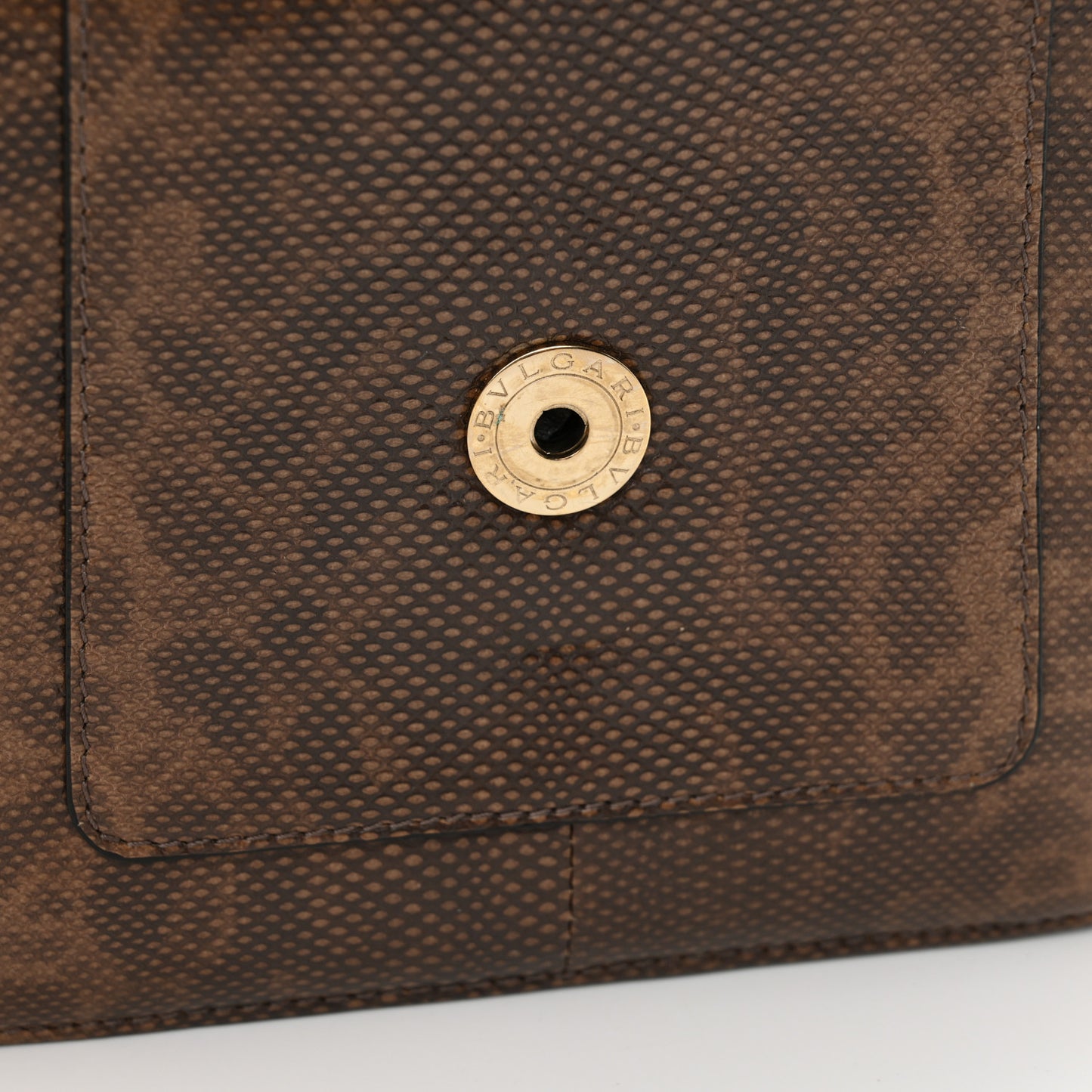 Shiny Karung Serpenti Forever Top Handle Brown