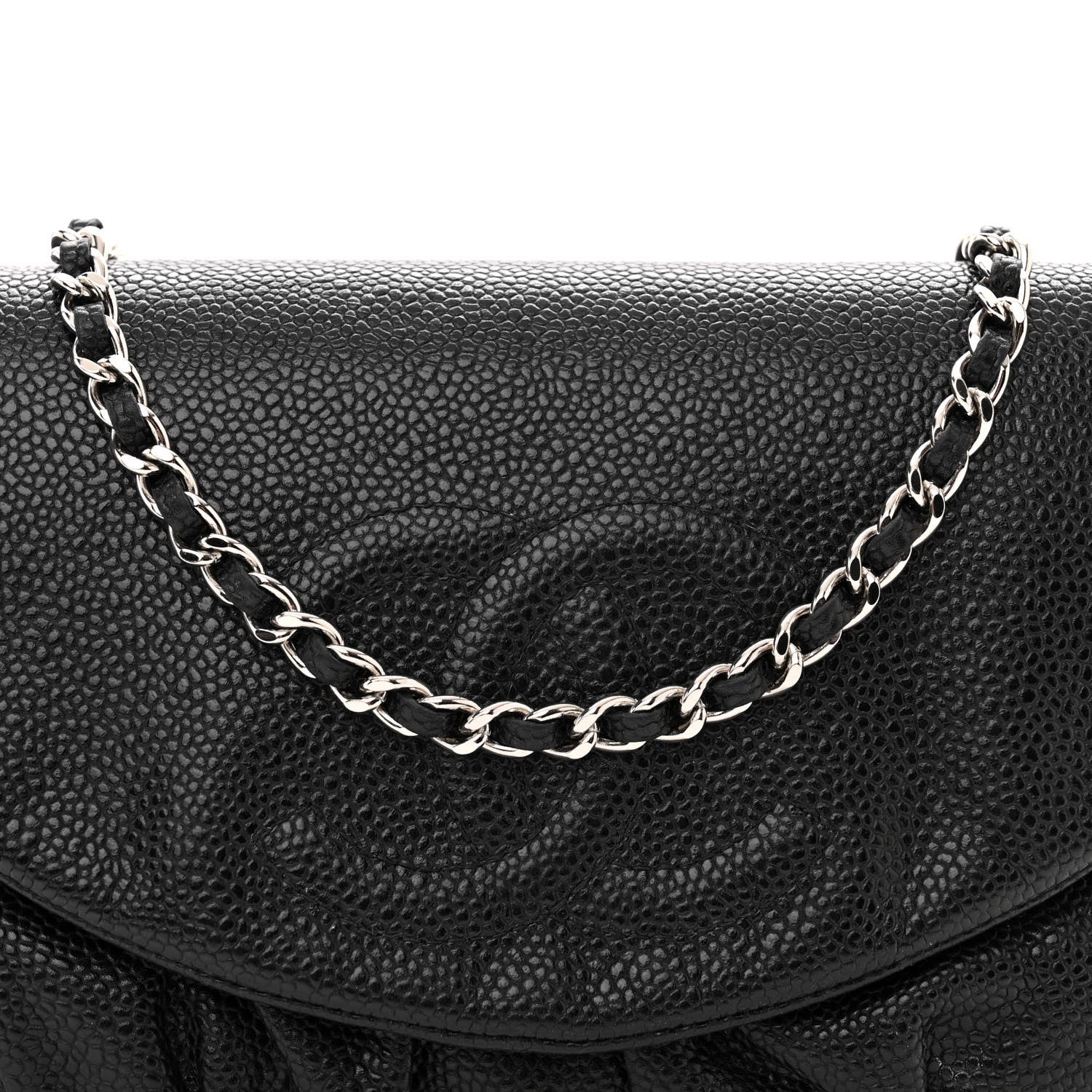 Chanel Caviar Half Moon Wallet On Chain WOC Black 9 of 11