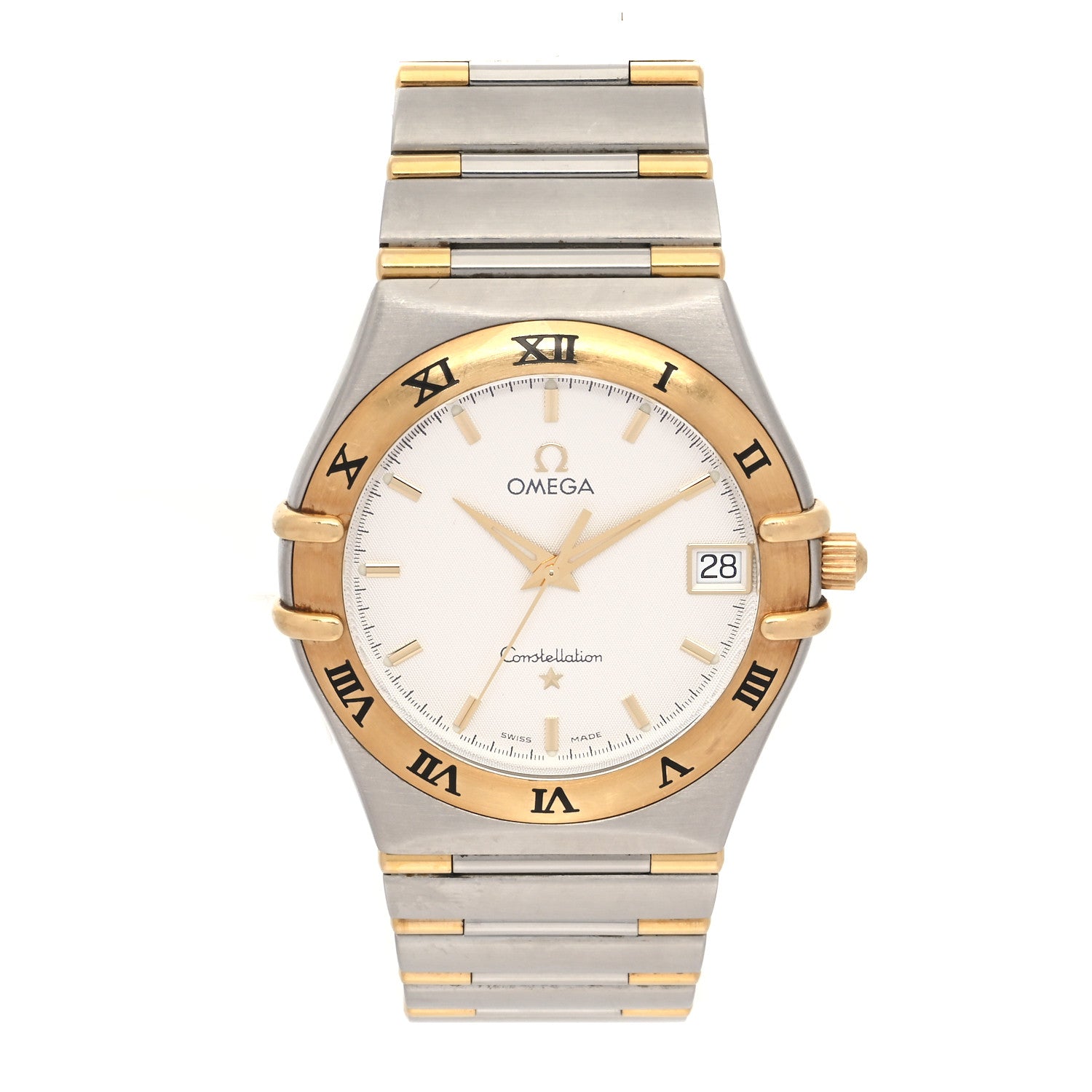 Omega Stainless Steel 18K Yellow Gold 35mm Constellation Quartz Watch White 396.1201 1 of 4