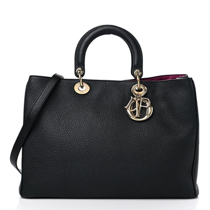 Christian Dior Bullcalf Large Diorissimo Tote Black Rose Indien 3 of 16