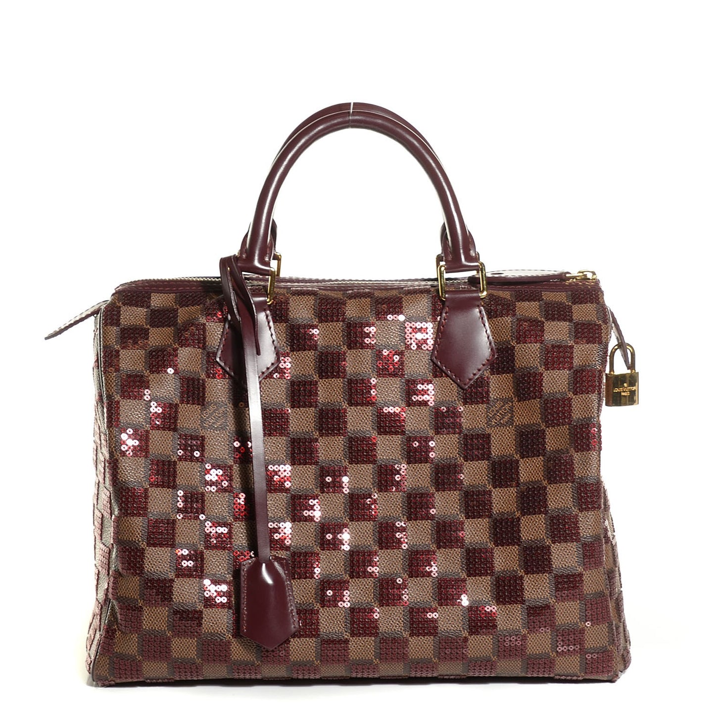 Damier Paillettes Speedy 30 Rouge