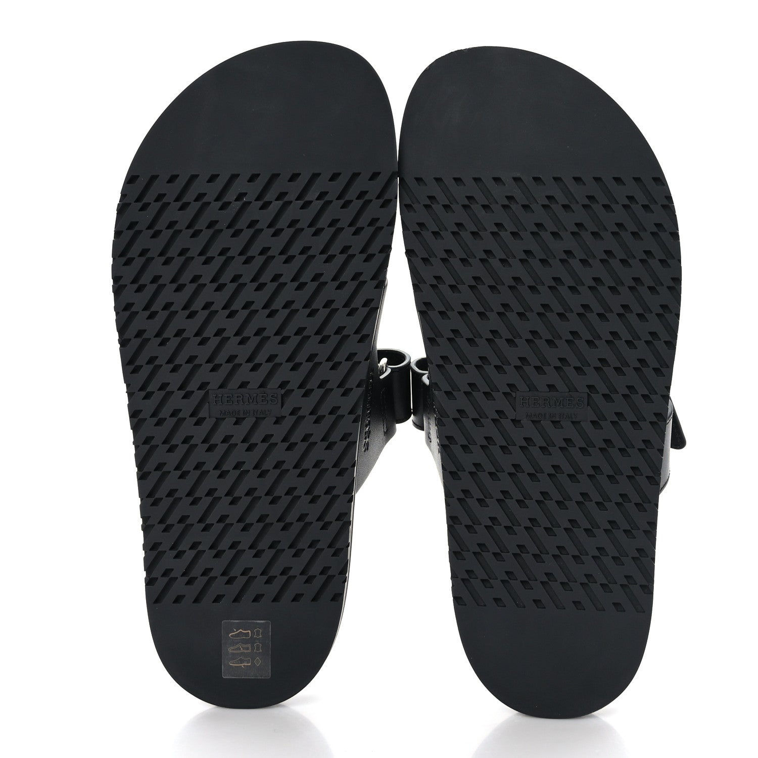 Hermes Calfskin Womens Chypre Sandals 38.5 Black 5 of 9