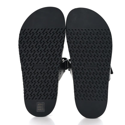 Hermes Calfskin Womens Chypre Sandals 38.5 Black 5 of 9