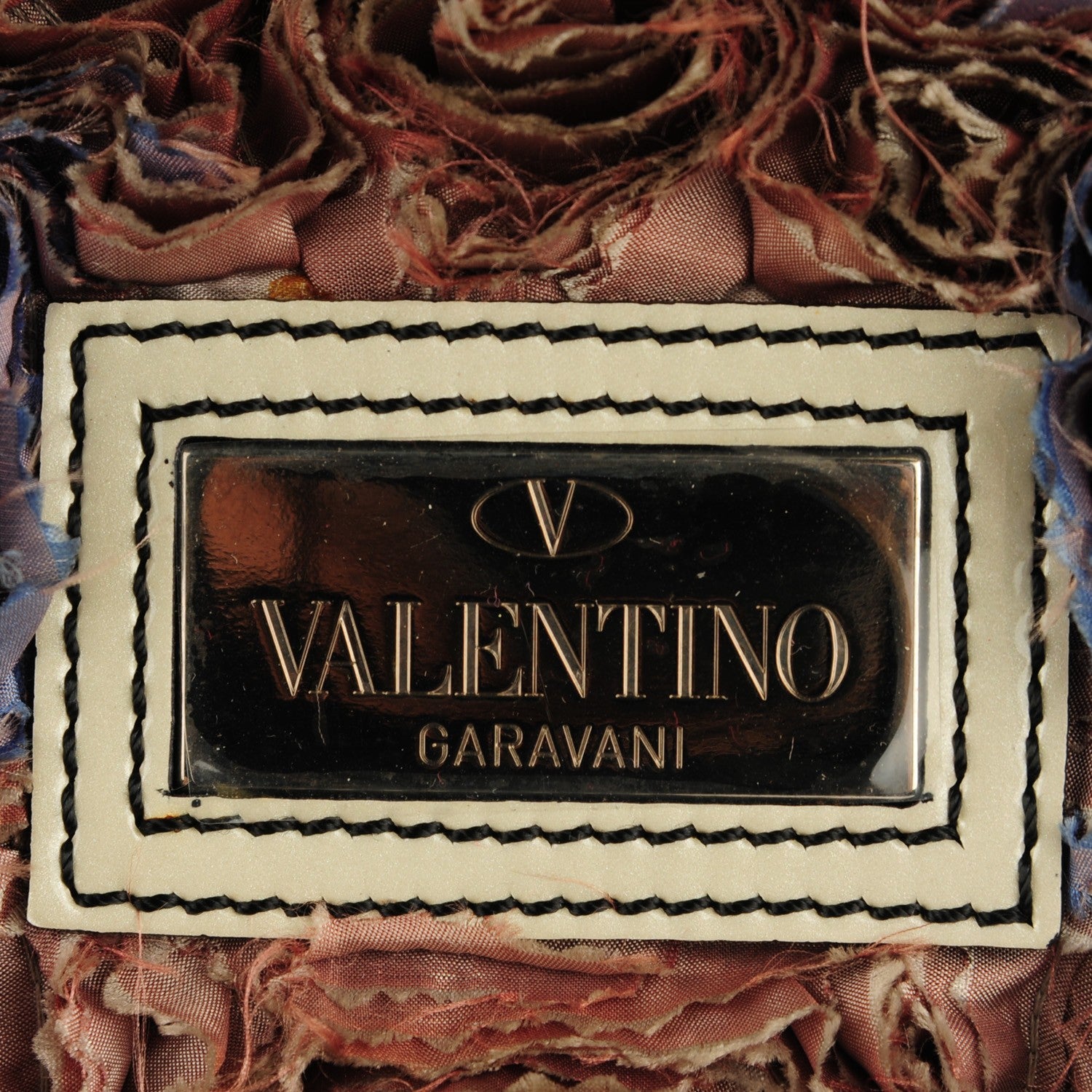 Valentino Garavani Silk Rosier Tote Violet Cream 4 of 8