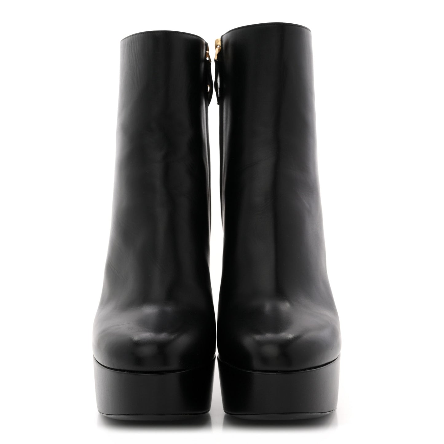 Soft Calfskin Monogram Afterglow Platform Ankle Boots 39 Black