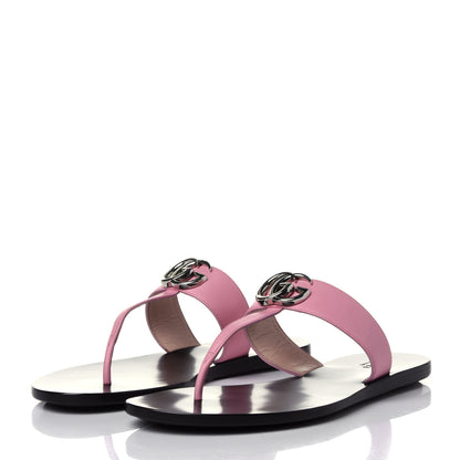 Gucci Calfskin GG Marmont Thong Sandals 38.5 Wild Rose 3 of 11