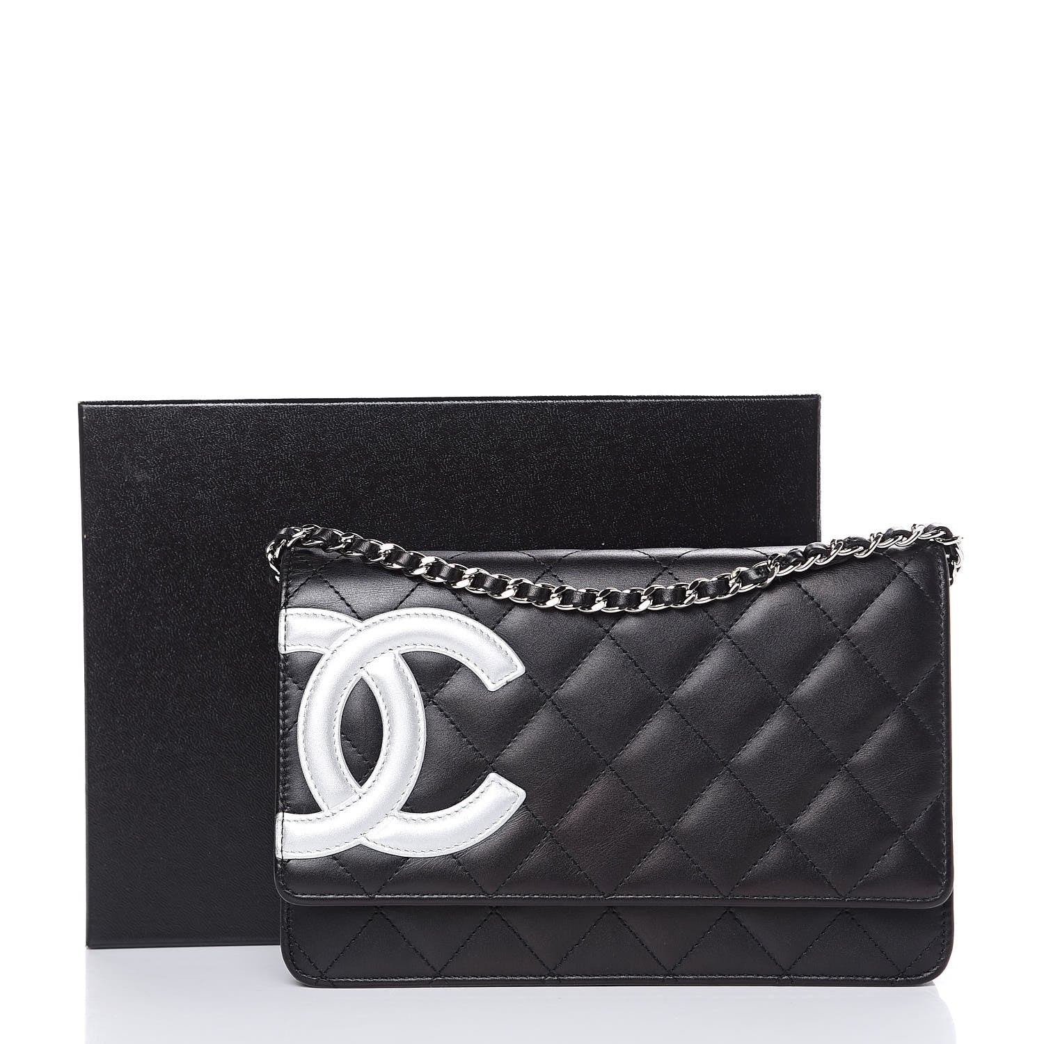 Chanel Calfskin Quilted Cambon Wallet On Chain WOC Black 13 of 13