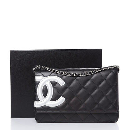 Chanel Calfskin Quilted Cambon Wallet On Chain WOC Black 13 of 13