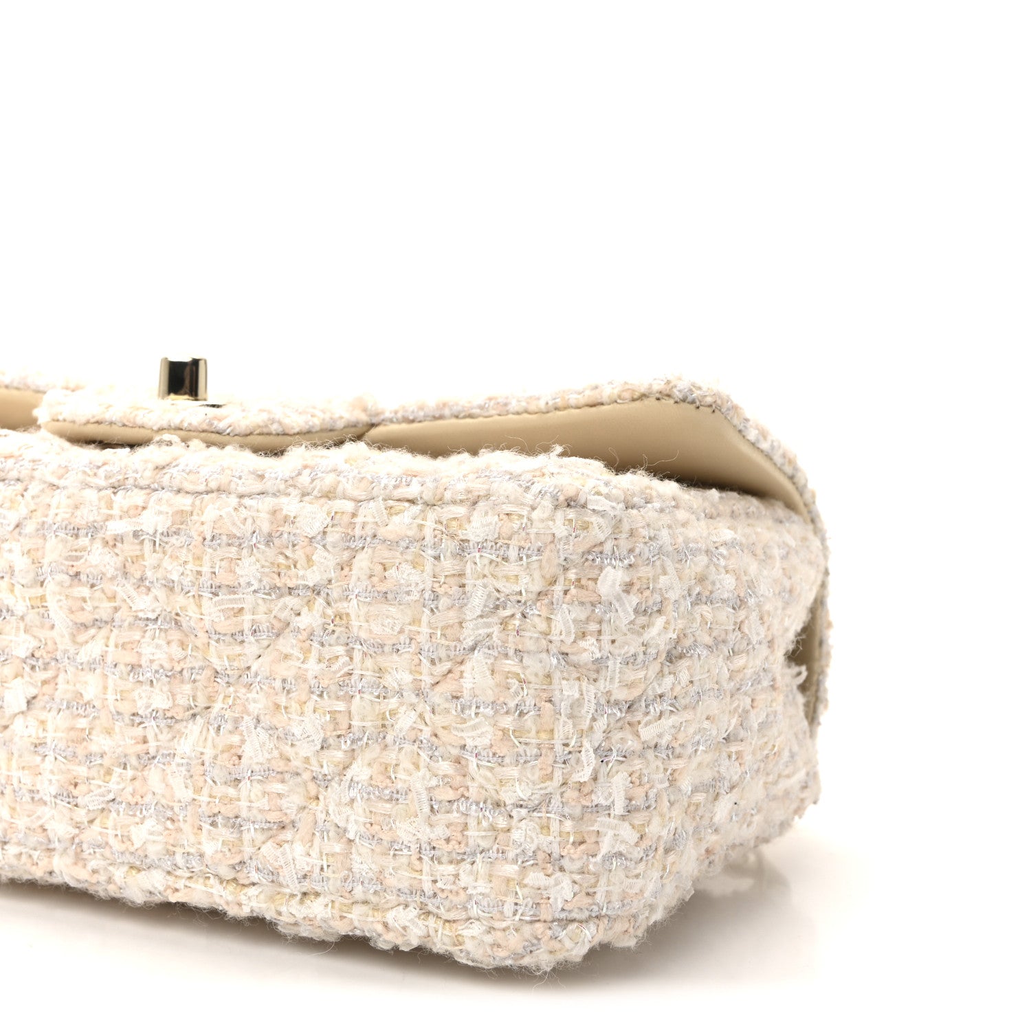 Chanel Tweed Quilted Mini Rectangular Flap Off White 9 of 9