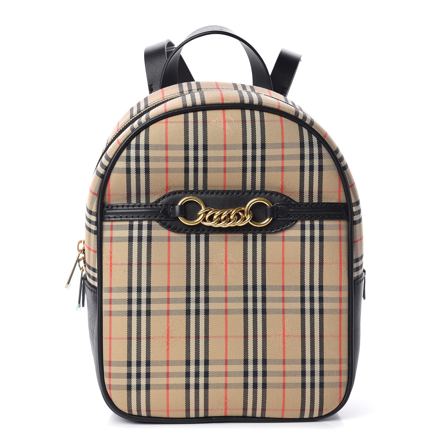Burberry Smooth Calfskin 1983 Knight Check Link Backpack Black 1 of 10