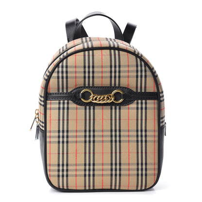 Burberry Smooth Calfskin 1983 Knight Check Link Backpack Black 1 of 10