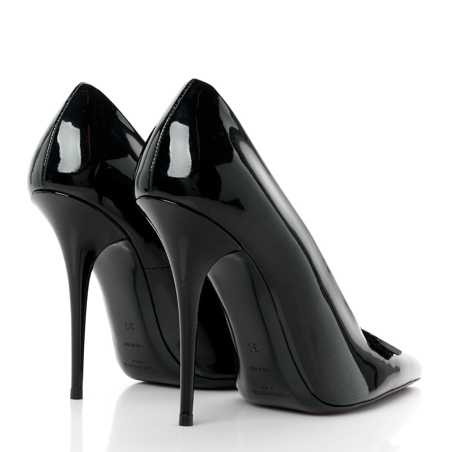 Saint Laurent Patent Calfskin Kayla 110 Pumps 38 Black 4 of 9