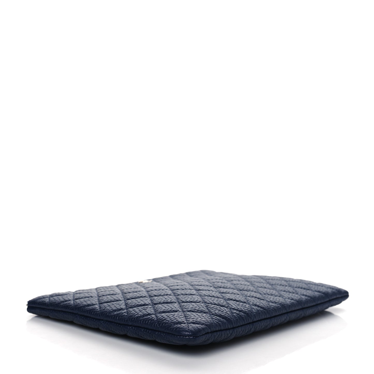 Calfskin Braided Large Cosmetic Case Navy