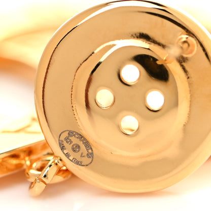Chanel Metal Large Paris Button Earrings Gold 4 of 4