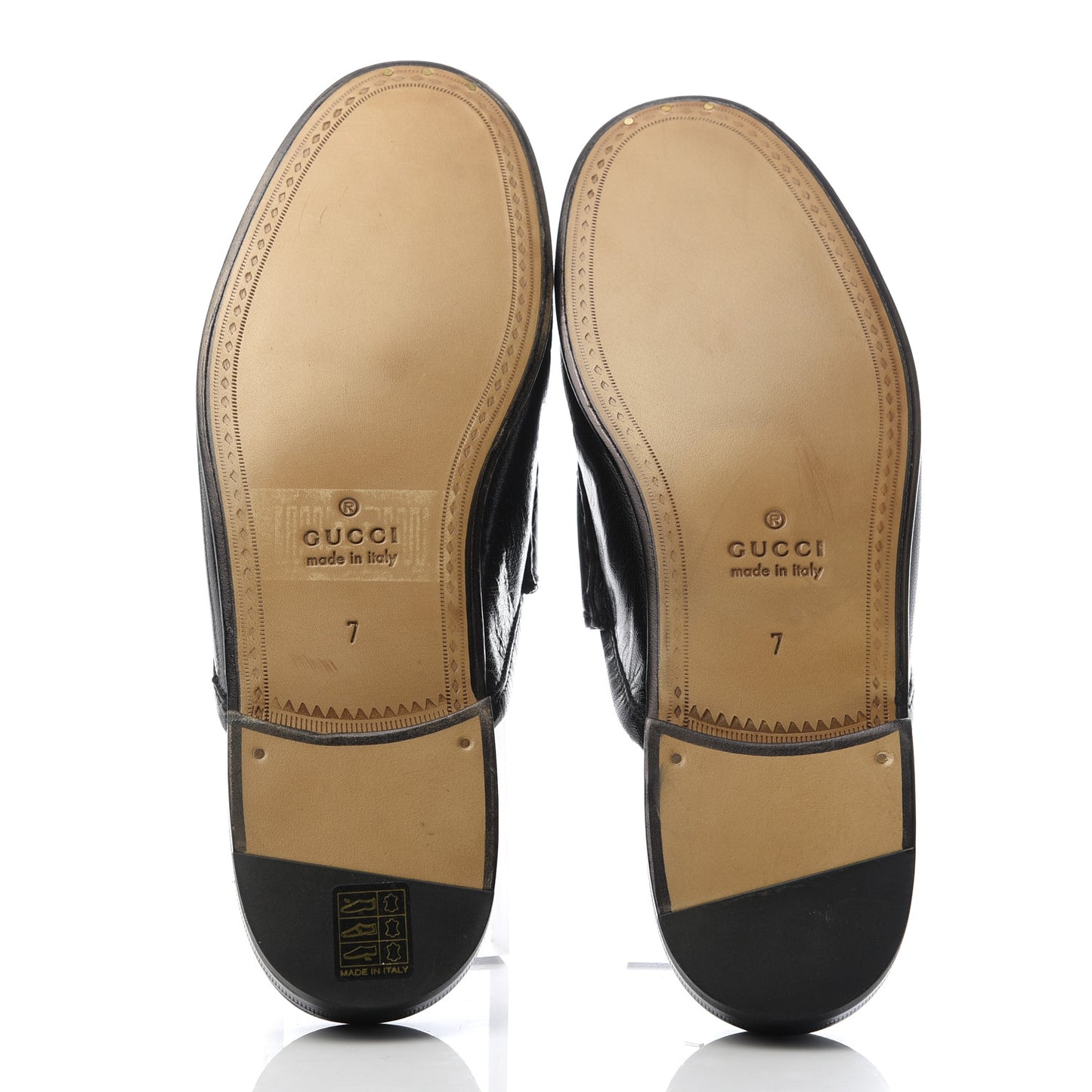 Goatskin Mens Horsebit Slippers 7 Black