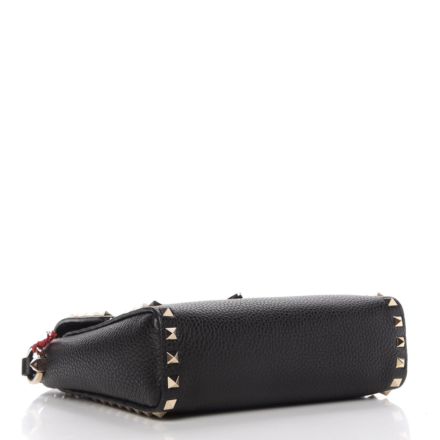 Valentino Garavani Pebbled Calfskin Rockstud Flip Lock Flap Messenger Black 4 of 9