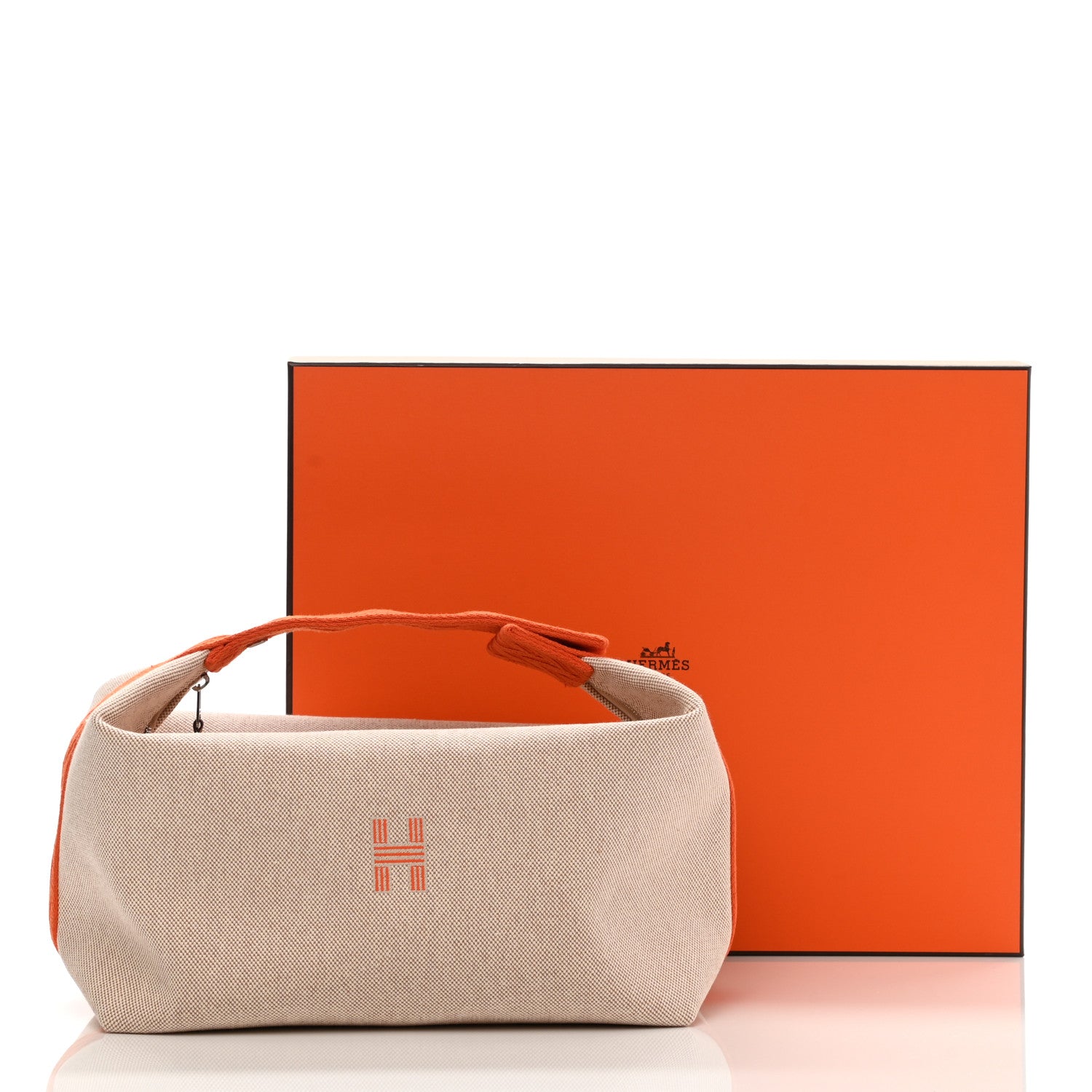 Hermes Canvas Large Bride-A-Brac Pouch Natural Orange 9 of 9