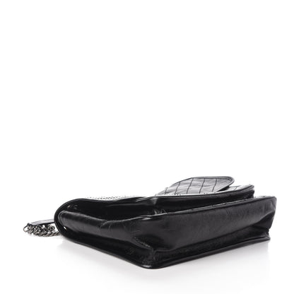 Saint Laurent Crinkled Calfskin Matelasse Monogram Large Niki Chain Satchel Black 4 of 9