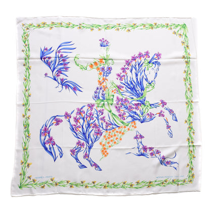 Hermes Silk Cheval Fleuri Scarf 90 1 of 5