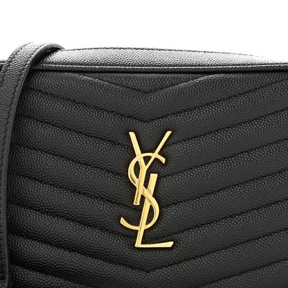 Saint Laurent Grain De Poudre Matelasse Monogram Mini Lou Camera Bag Black 8 of 13