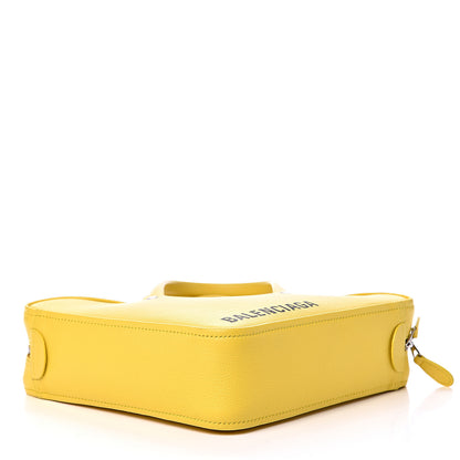 Balenciaga Shiny Day Calfskin Logo XS Triangle Duffle Jaune Black 3 of 9