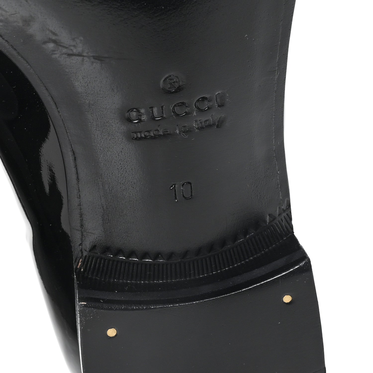 Gucci Patent Mens Jordaan Loafers 10 Black 7 of 8