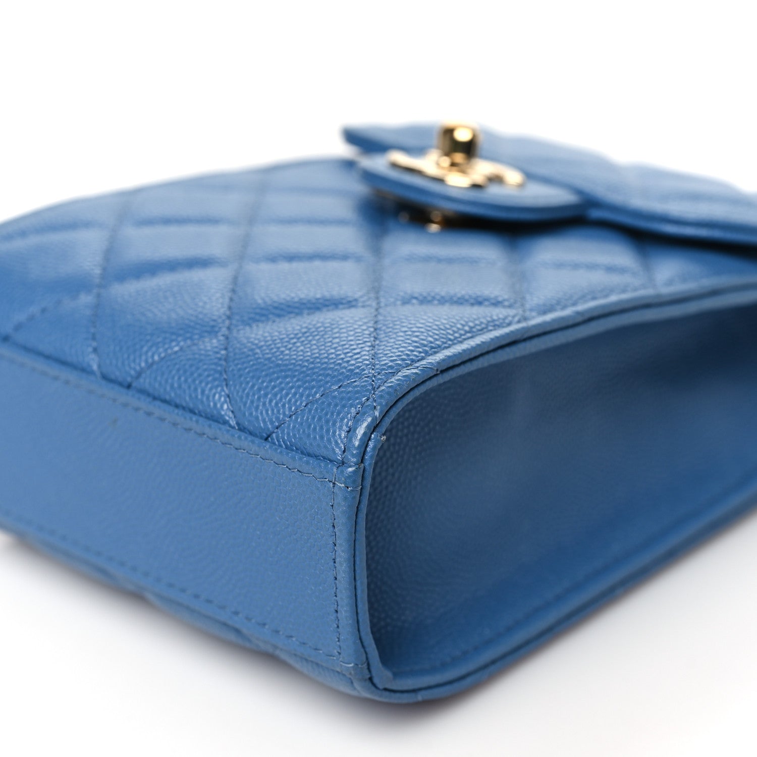 Chanel Caviar Quilted Classic Phone Holder Blue 11 of 11