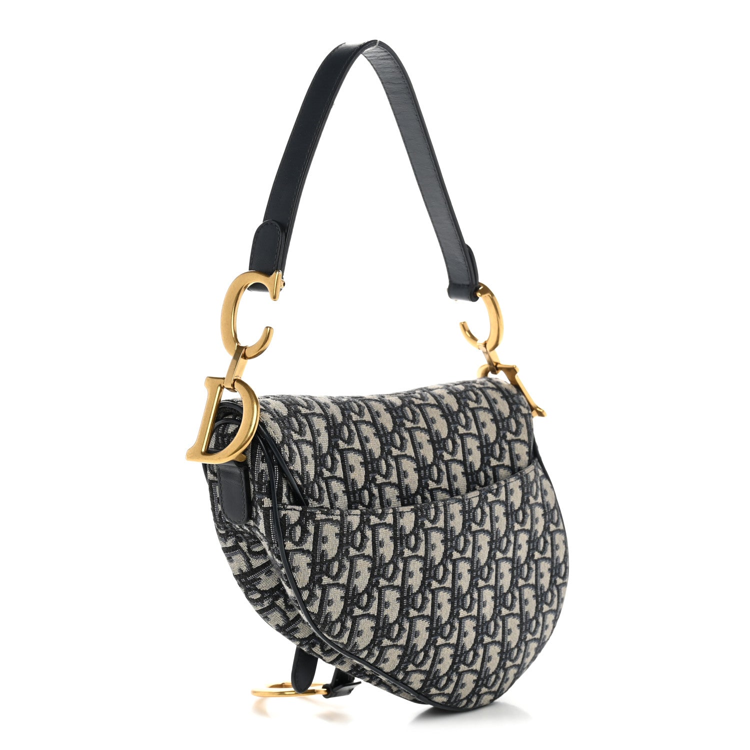 Christian Dior Oblique Saddle Bag Blue 3 of 12