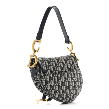 Christian Dior Oblique Saddle Bag Blue 3 of 12