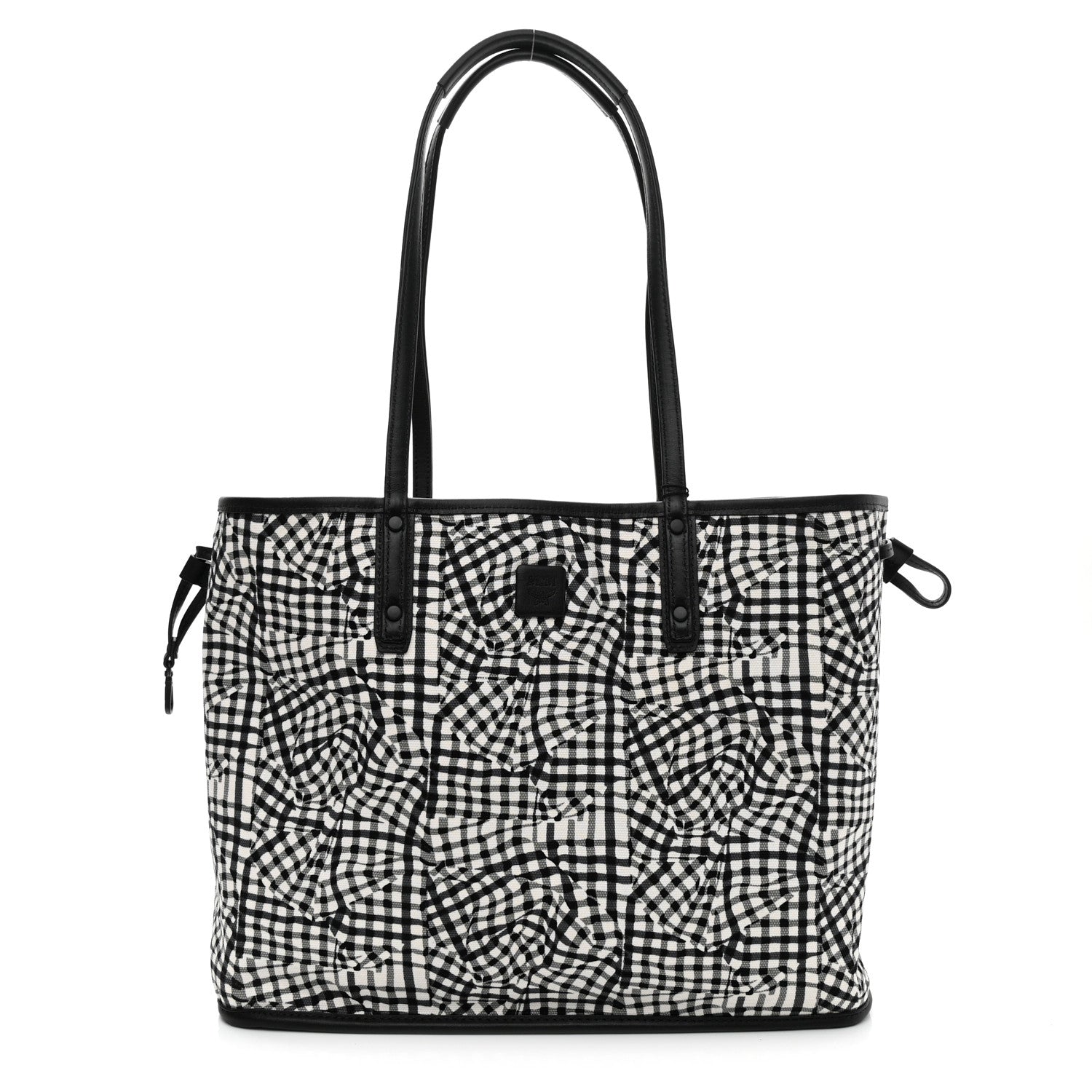 MCM Visetos Calfskin Motif Rombi Lion Printed Reversible Shopper Tote White 4 of 16
