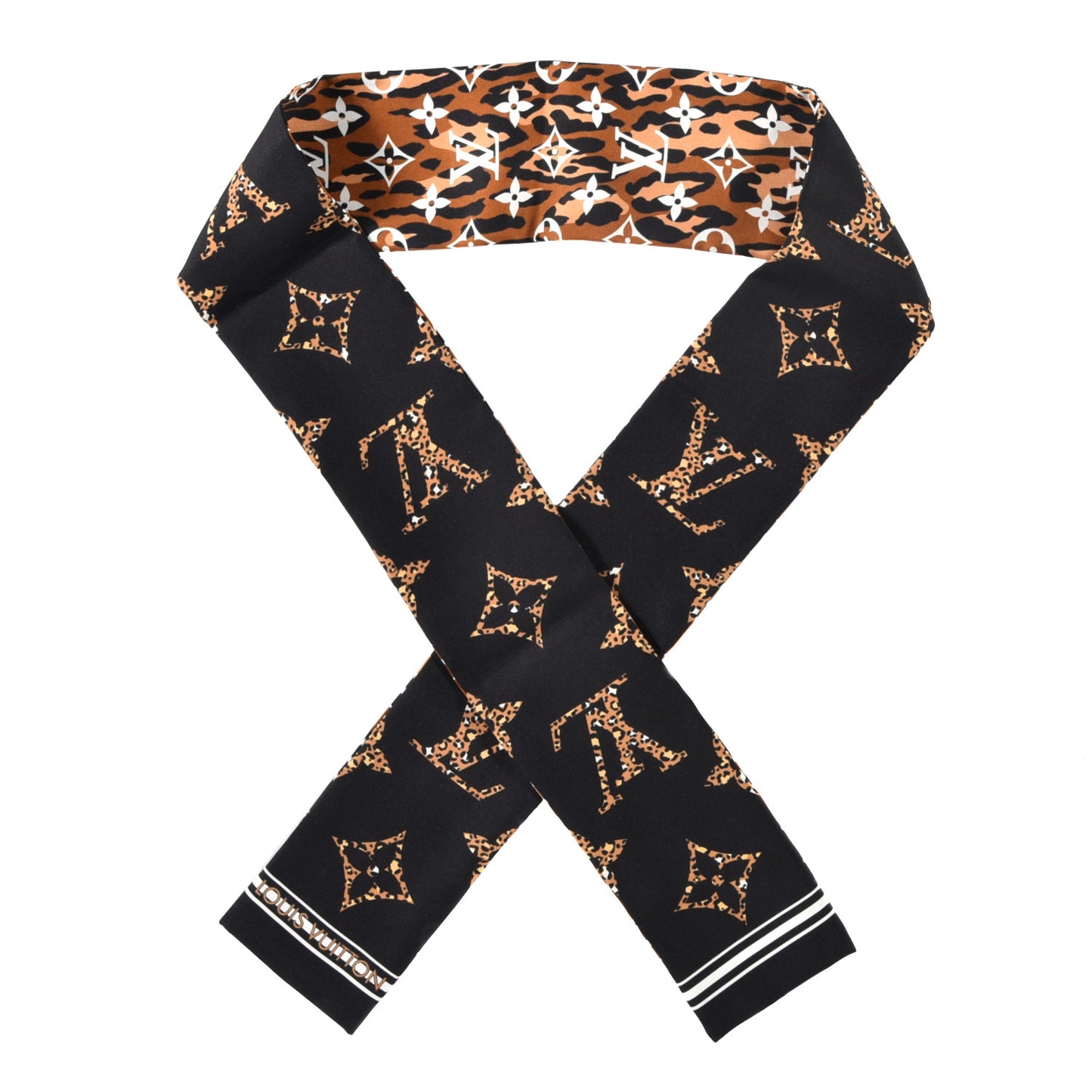 Silk Monogram Giant Jungle Bandeau Black