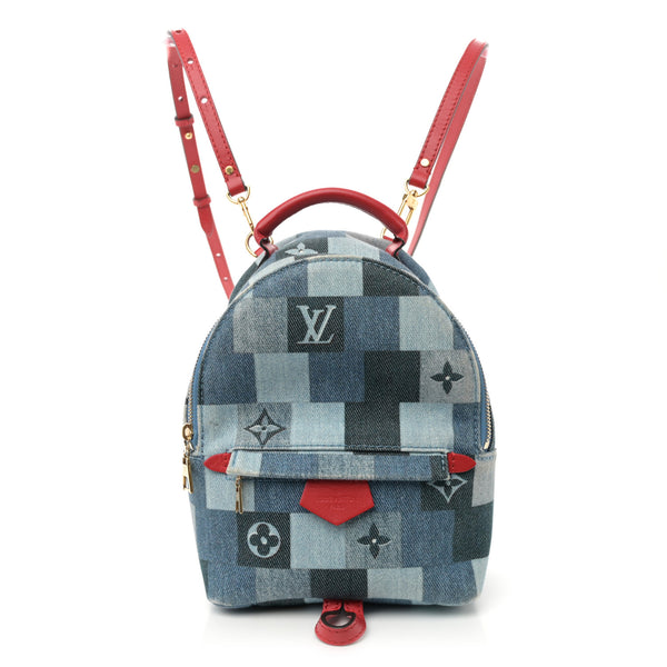 Louis Vuitton Denim Damier Monogram Patchwork Palm Springs Backpack Mini Blue Rouge 1753868 – FASHIONPHILE