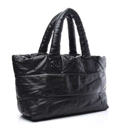 Chanel Lambskin Quilted Medium Coco Cocoon Reversible Tote Black 2 of 17