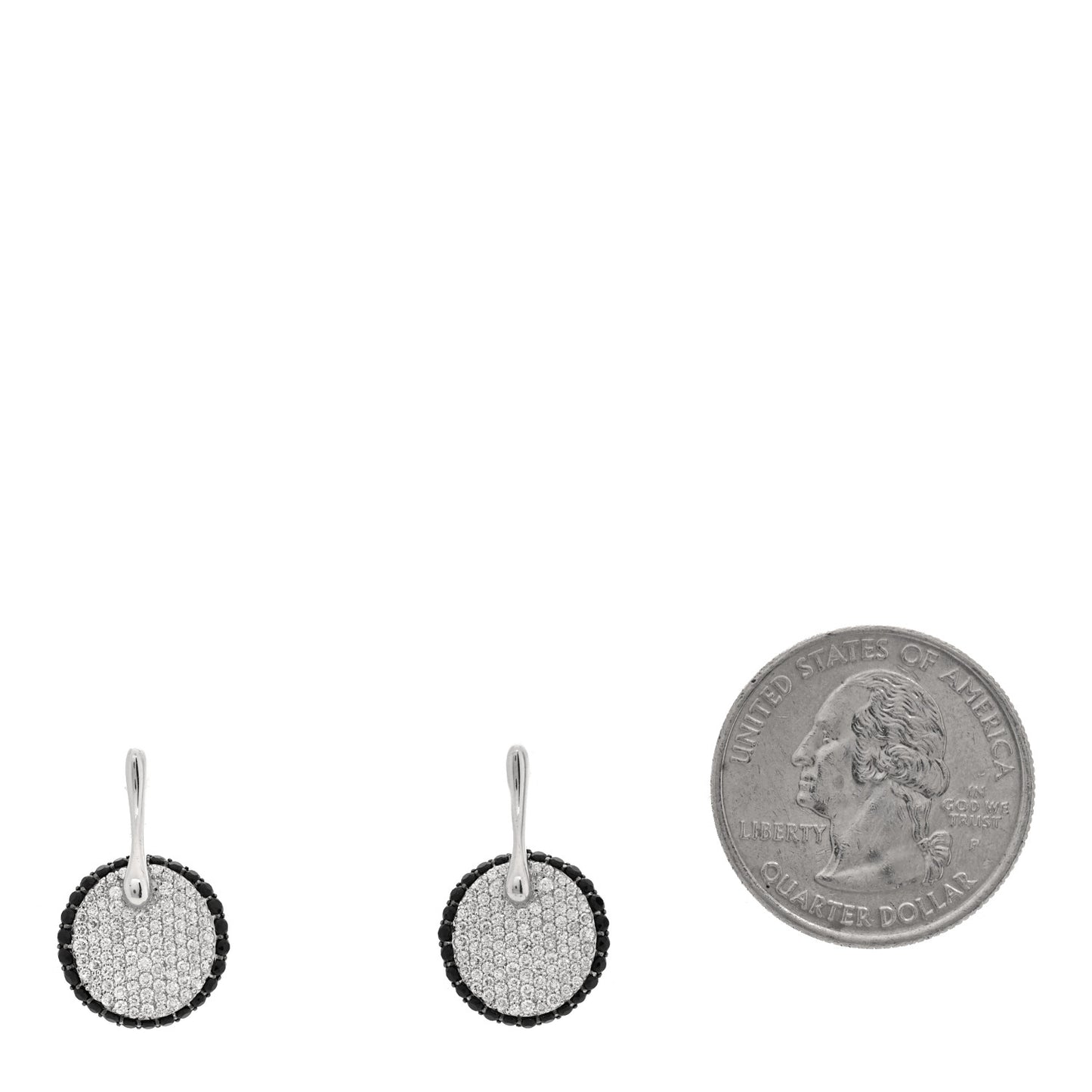 18K White Gold Diamond Black Sapphire Fantasia Drop Earrings