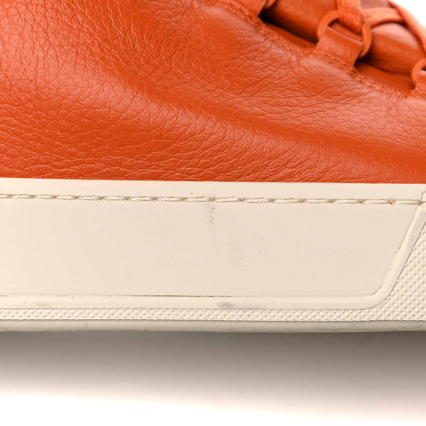 Textured Calfskin Mens High Top Sneakers 44 Orange