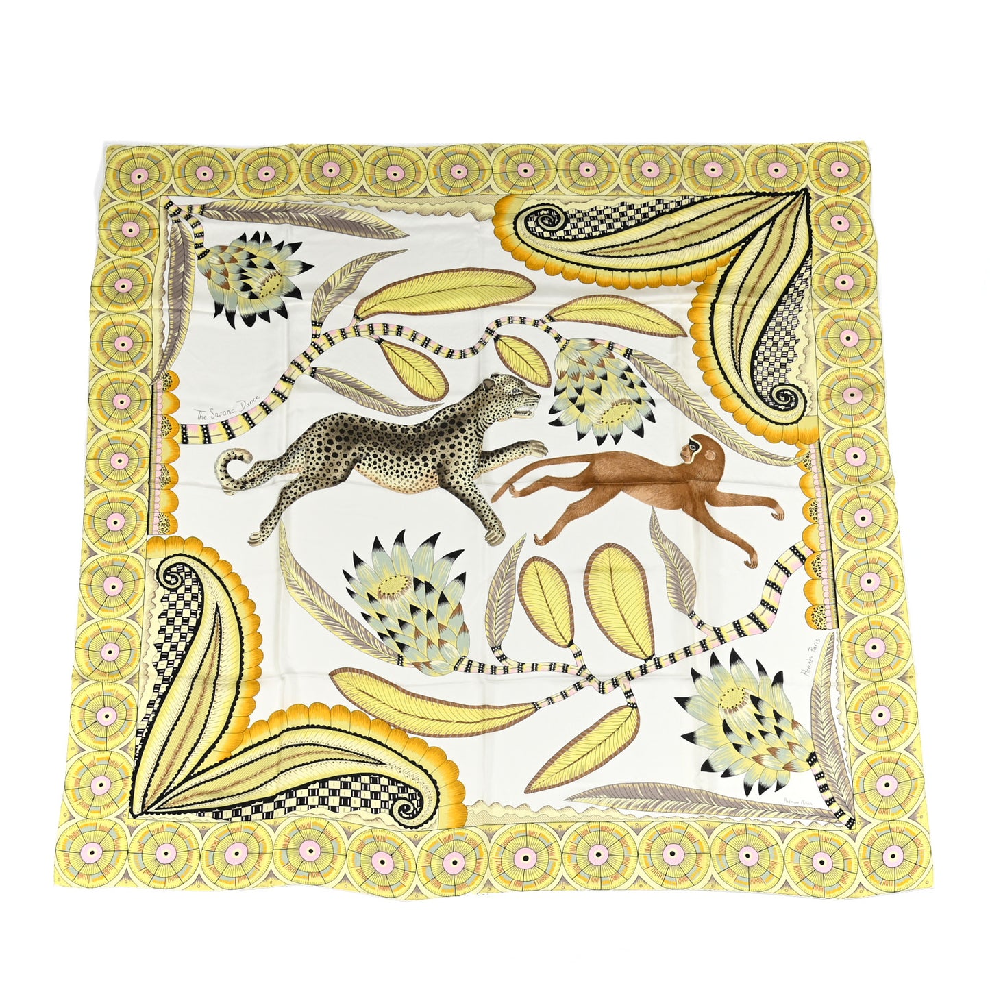 Silk The Savana Dance Wash 140 Scarf White Jaune Soufre