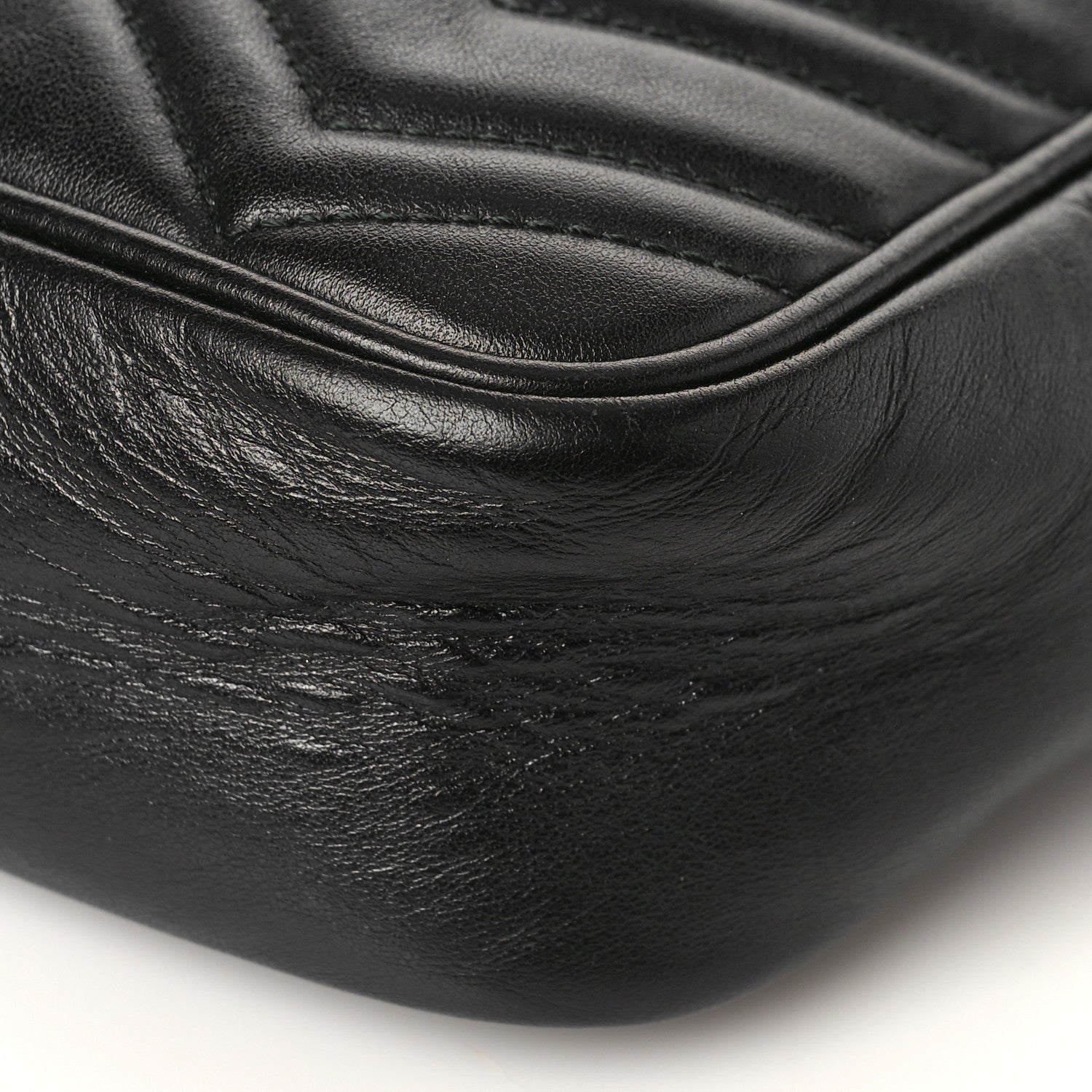 Gucci Calfskin Matelasse GG Marmont Travel Bag Black 9 of 10