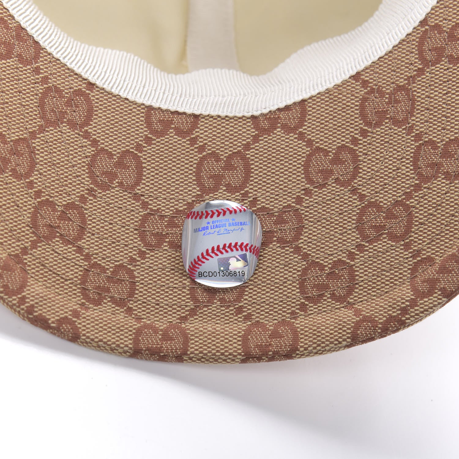 Gucci X MLB Monogram NY Yankees Baseball Hat 57-61 Beige Ruggine 9 of 10