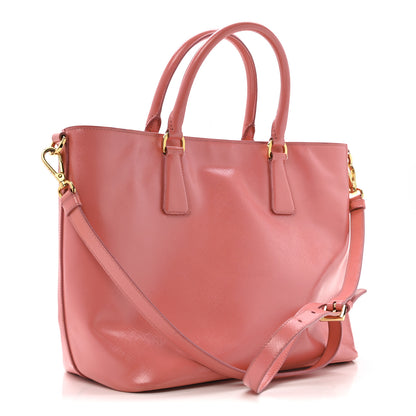 Prada Saffiano Vernice Galleria Shopping Tote Begonia 3 of 14