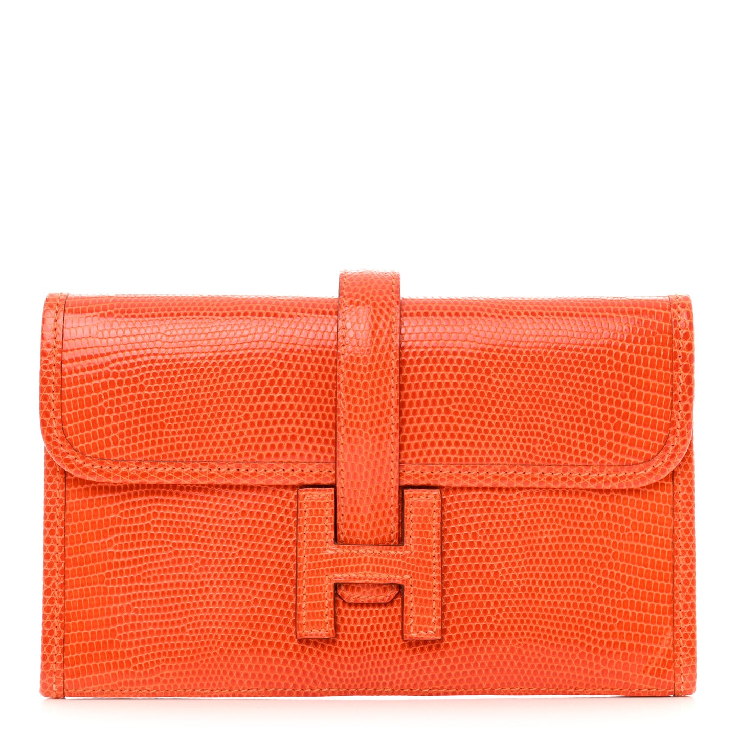 Lizard Mini Jige Elan Clutch Orange