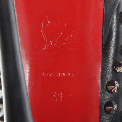 Christian Louboutin Calfskin Lady Peep Spikes VIP 150 Pumps 41 Black Silver 6 of 10
